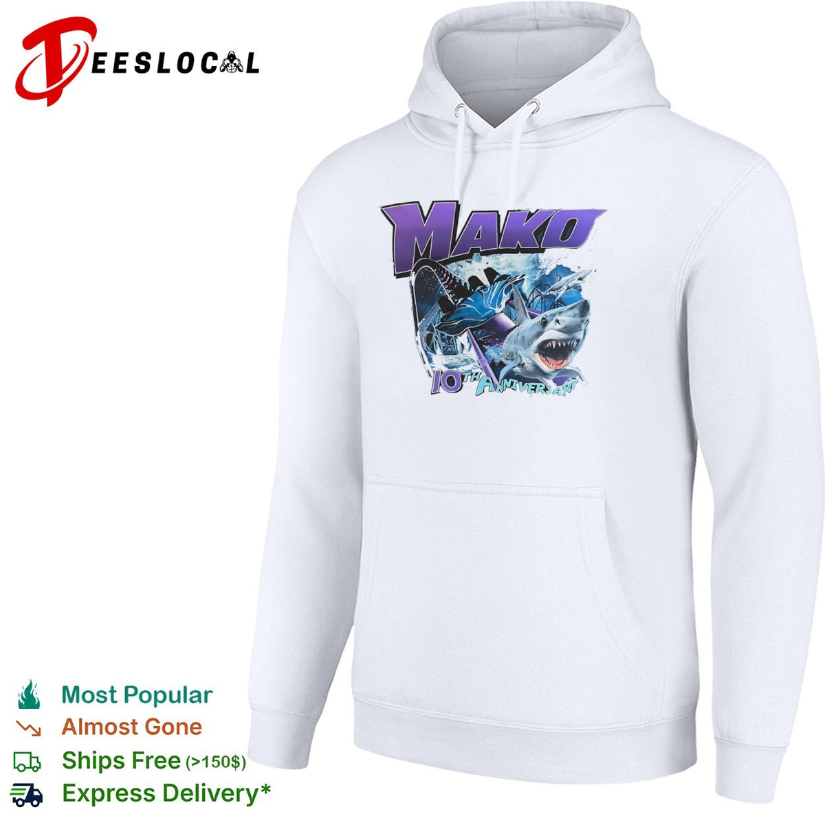 Mako 10th Anniversary SeaWorld Roller Coaster Shark Underwater Ocean Theme shirt