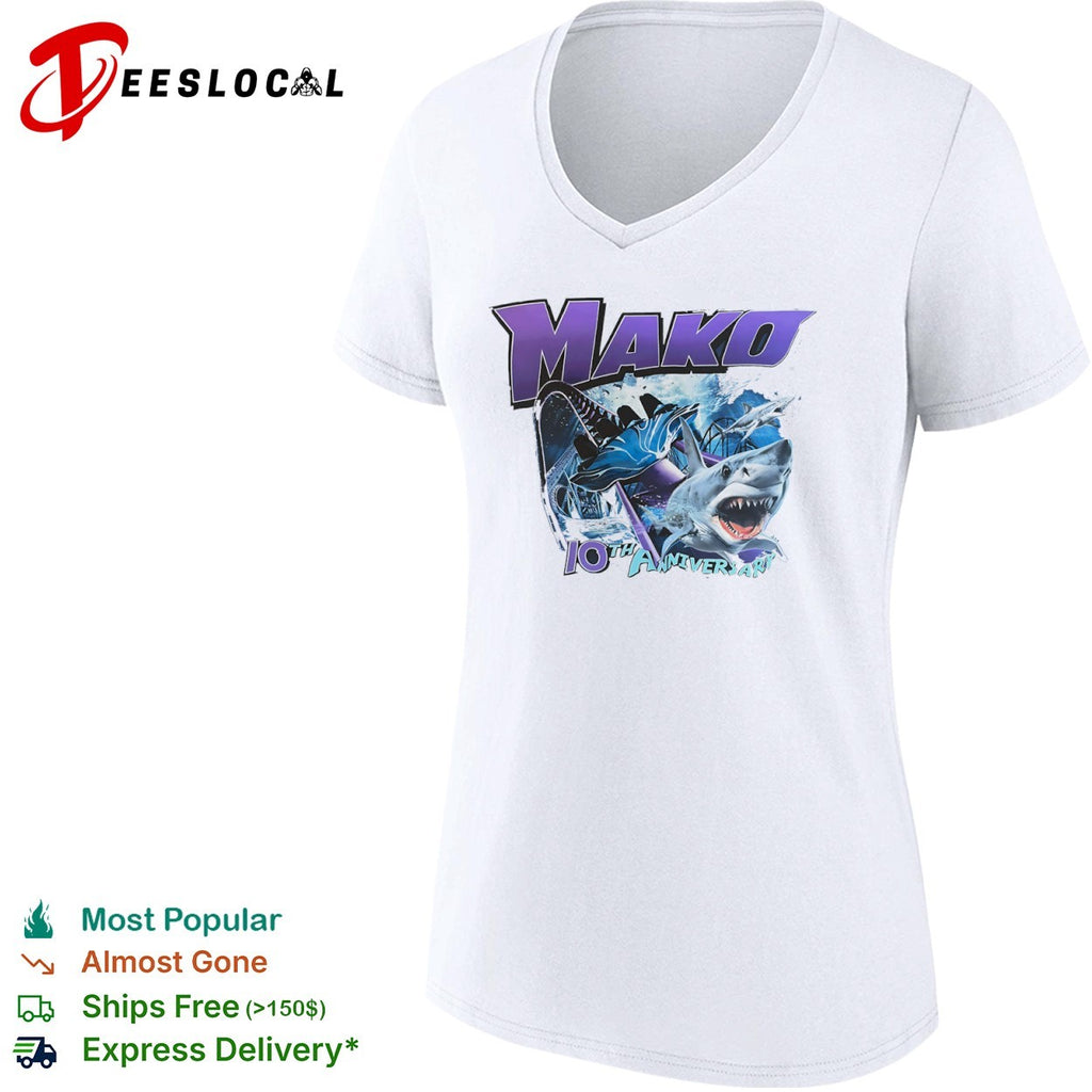 Mako 10th Anniversary SeaWorld Roller Coaster Shark Underwater Ocean Theme shirt