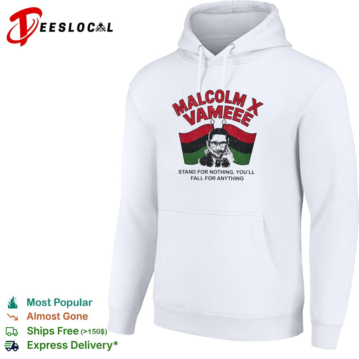 Malcolm X Vameee Stand for nothing you will fall for anything shirt