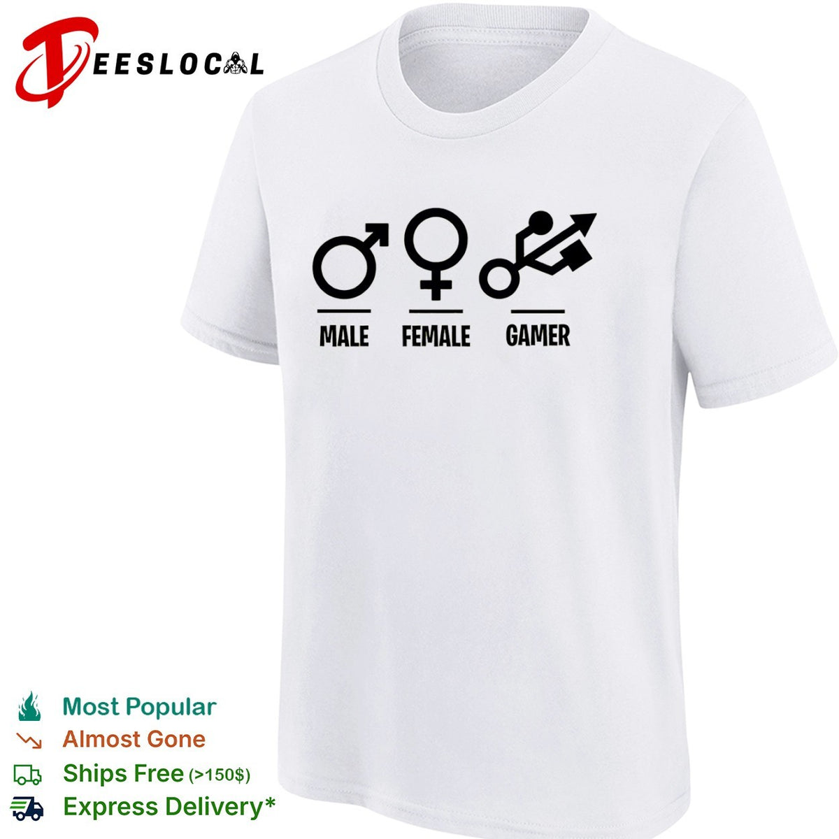 Male Female Gamer usb symbo shirt