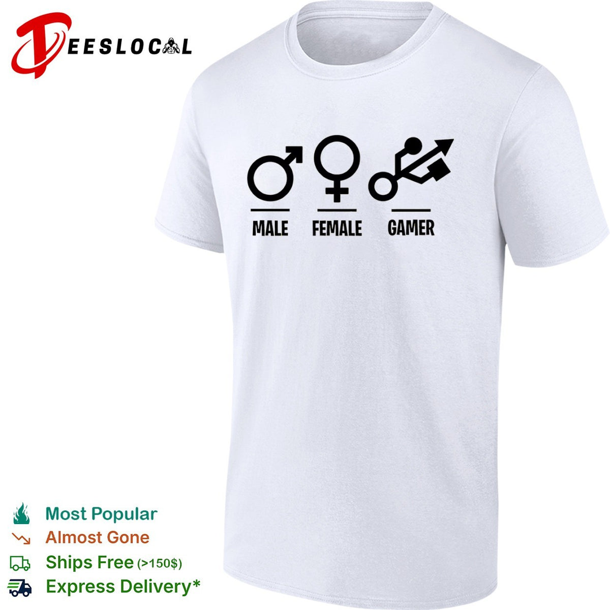 Male Female Gamer usb symbo shirt
