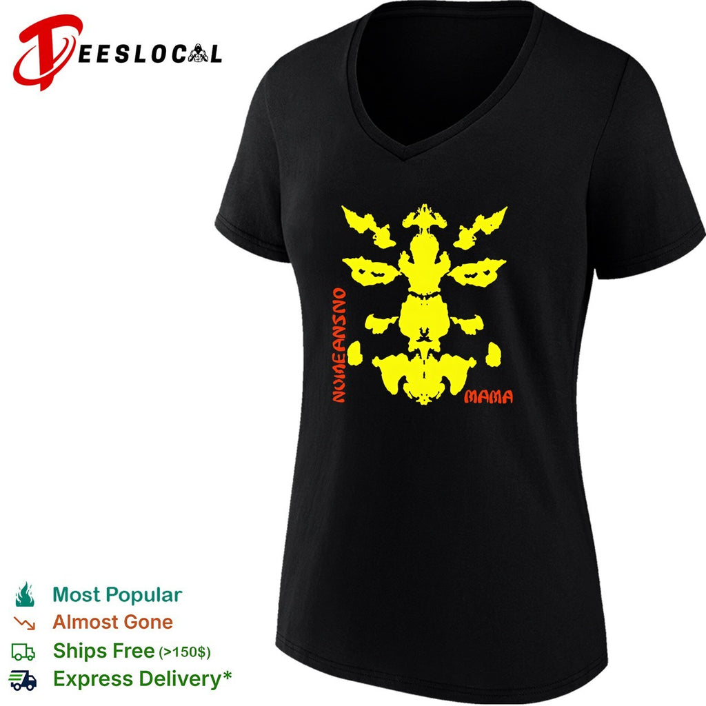 Mama Rorschach inkblot symmetry yellow black bold art shirt