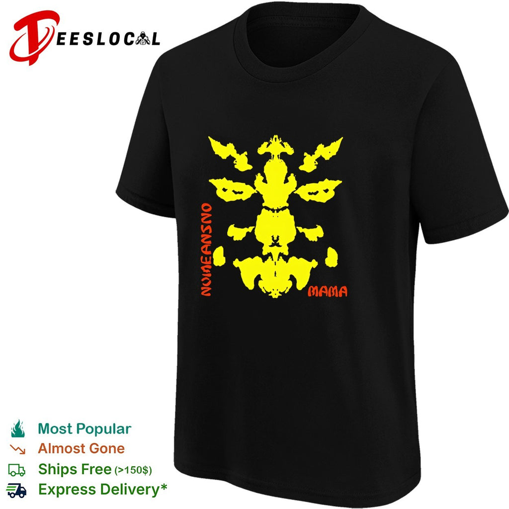Mama Rorschach inkblot symmetry yellow black bold art shirt