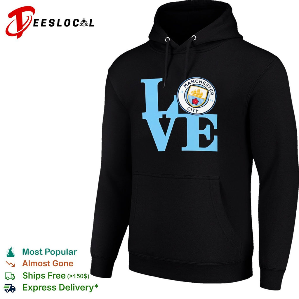 Manchester City LOVE Logo Soccer Fan Apparel Premier League Football Club shirt