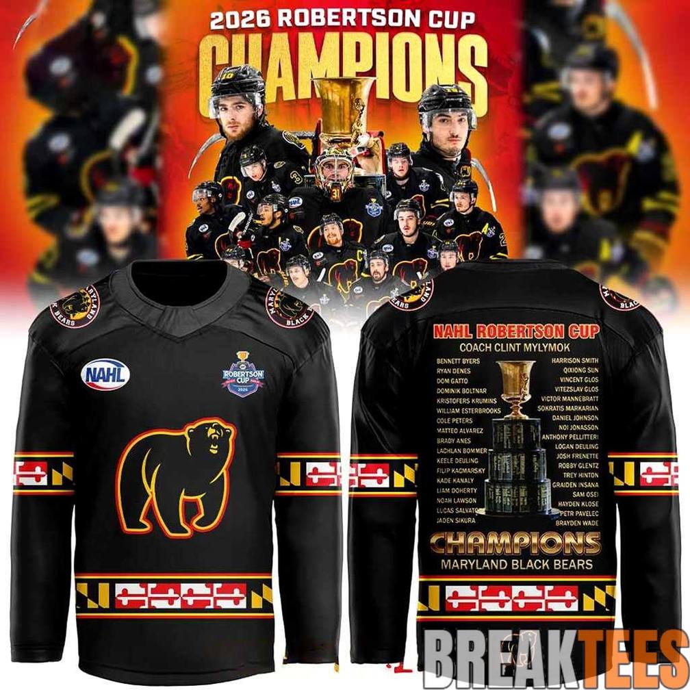 Maryland Black Bears x Robertson Cup Champions 2026 Hockey Jersey