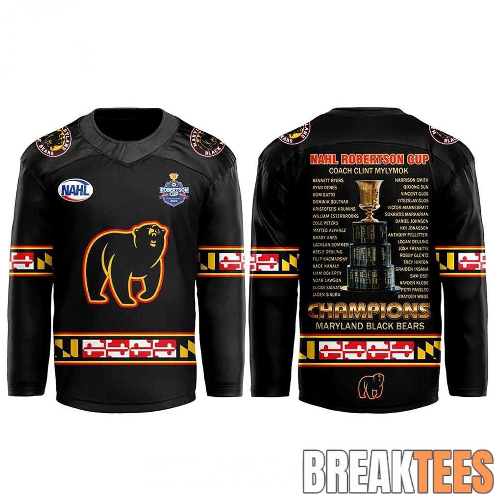 Maryland Black Bears x Robertson Cup Champions 2026 Hockey Jersey