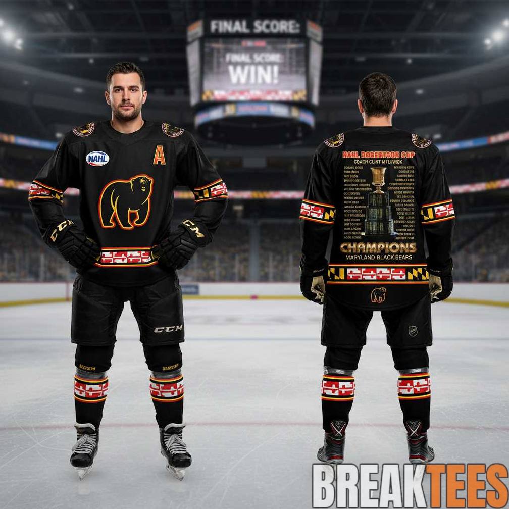 Maryland Black Bears x Robertson Cup Champions 2026 Hockey Jersey