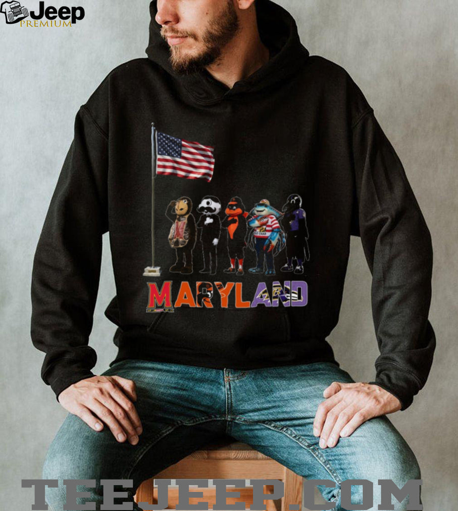 Maryland Sports Teams Mascots US Flag Salute Patriotic Coffee T Shirt