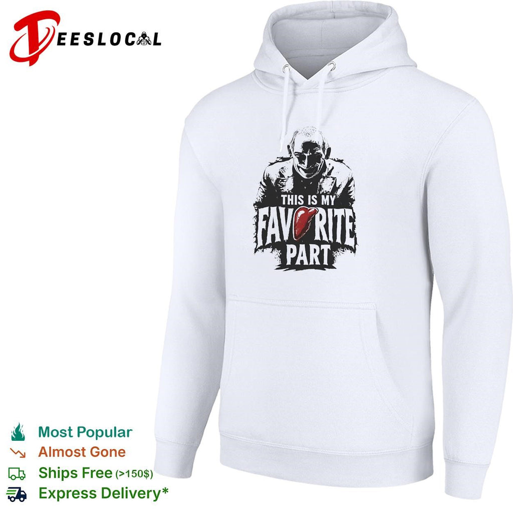 Masked slasher villain favorite part horror quote text shirt