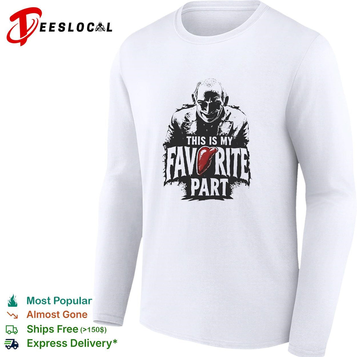 Masked slasher villain favorite part horror quote text shirt