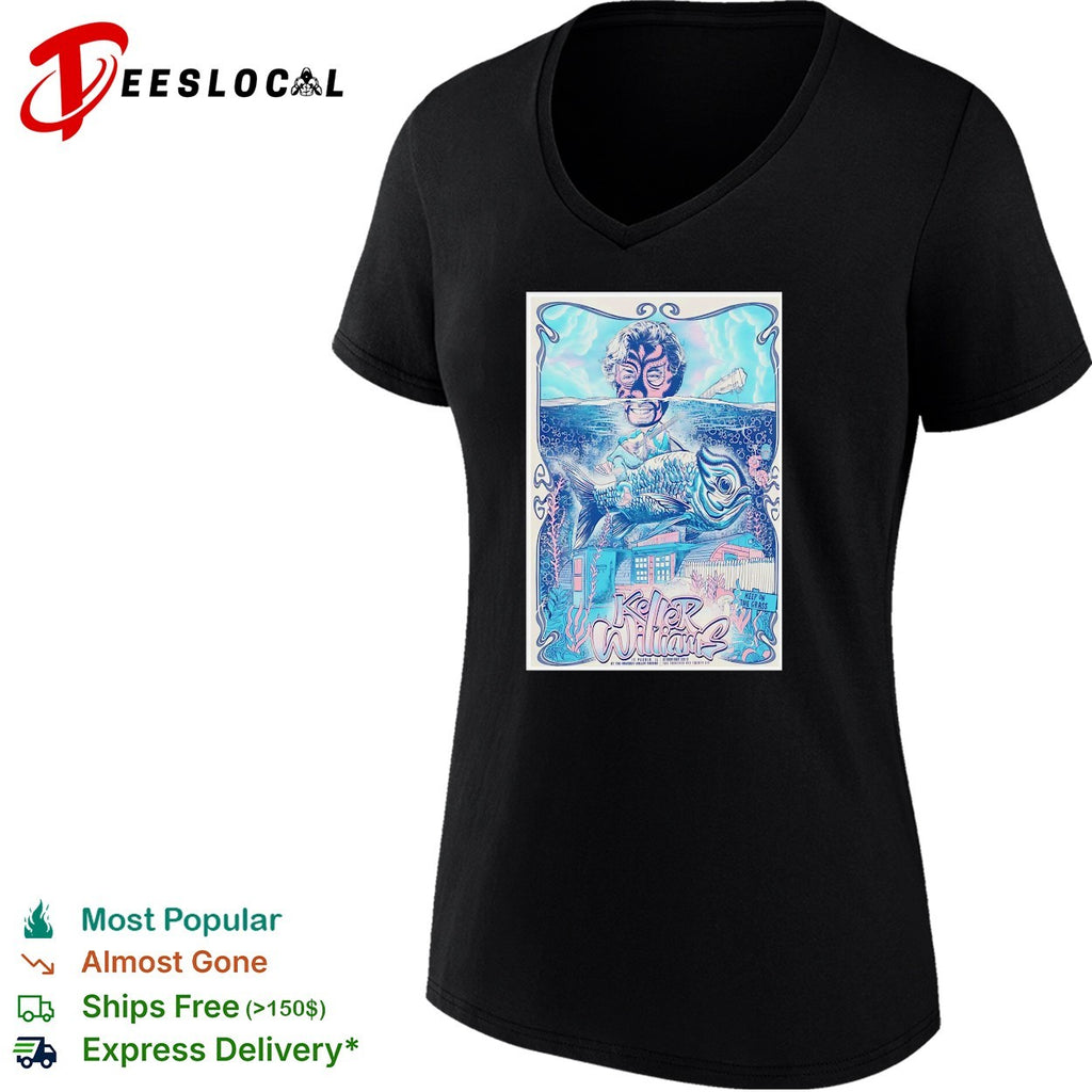 Masked underwater superhero giant fish city concert framed poster art shirt