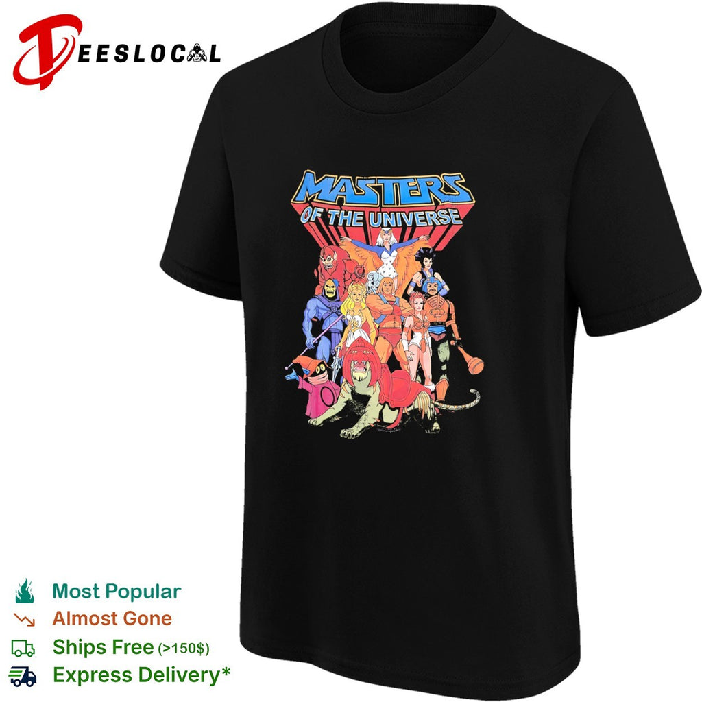 Masters of the Universe He Man Skeletor Battle Cat Orko She Ra Teela Stratos shirt