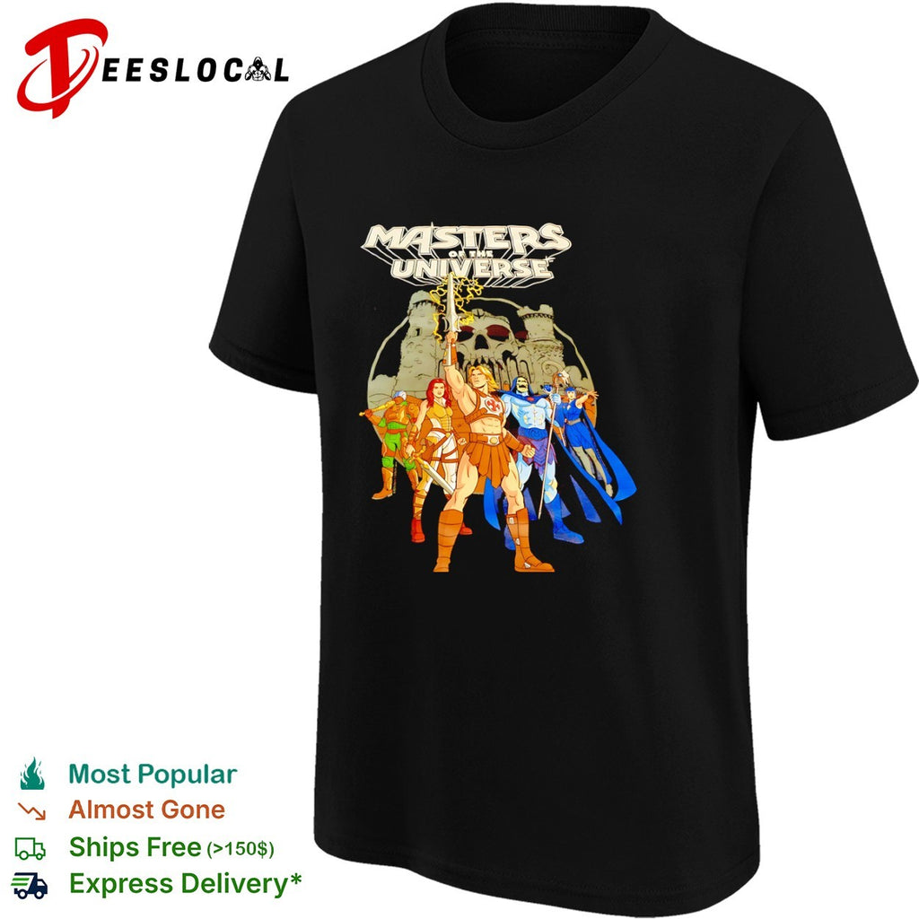 Masters of the Universe He-Man Skeletor Teela Man-At-Arms Evil-Lyn Castle Grayskull shirt
