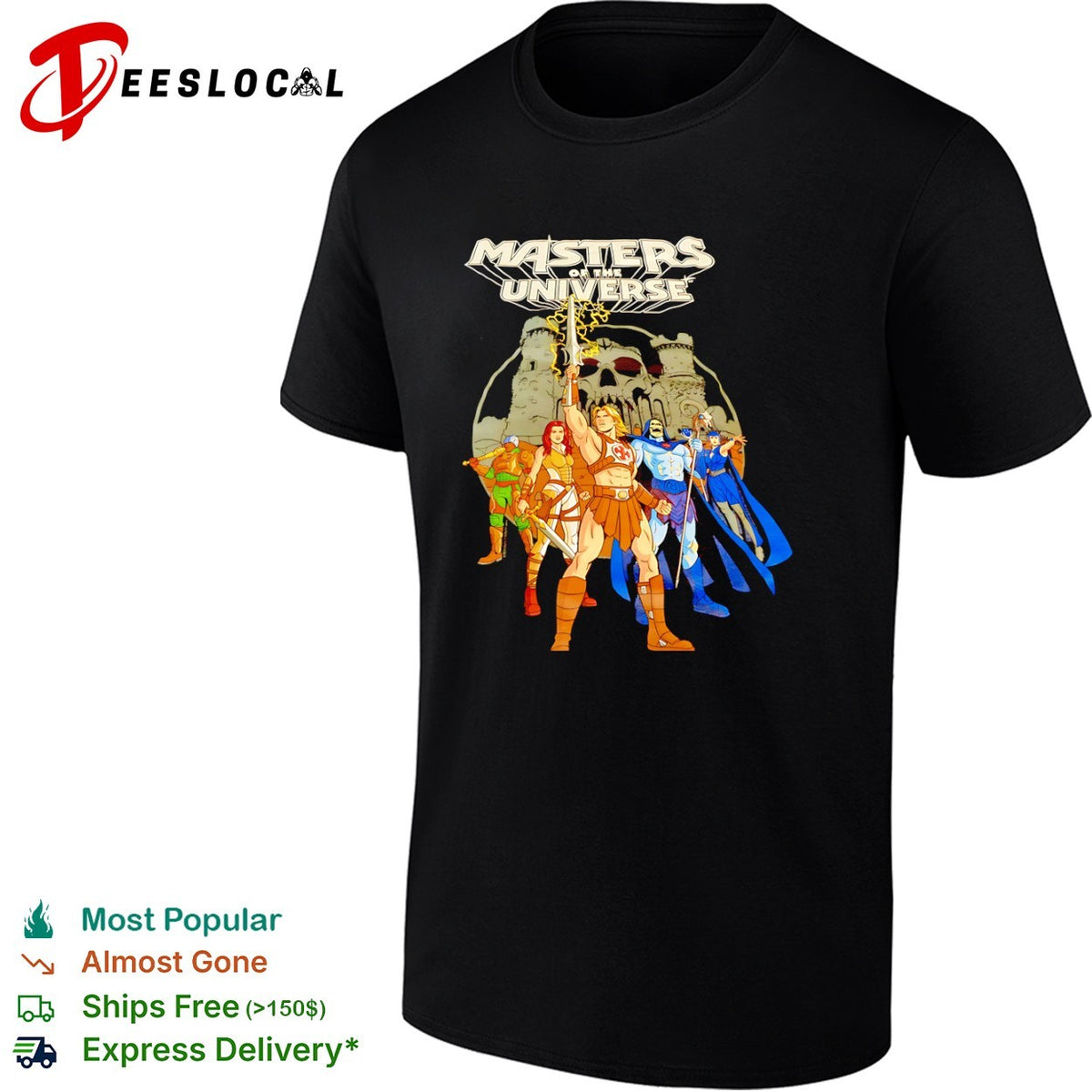 Masters of the Universe He-Man Skeletor Teela Man-At-Arms Evil-Lyn Castle Grayskull shirt