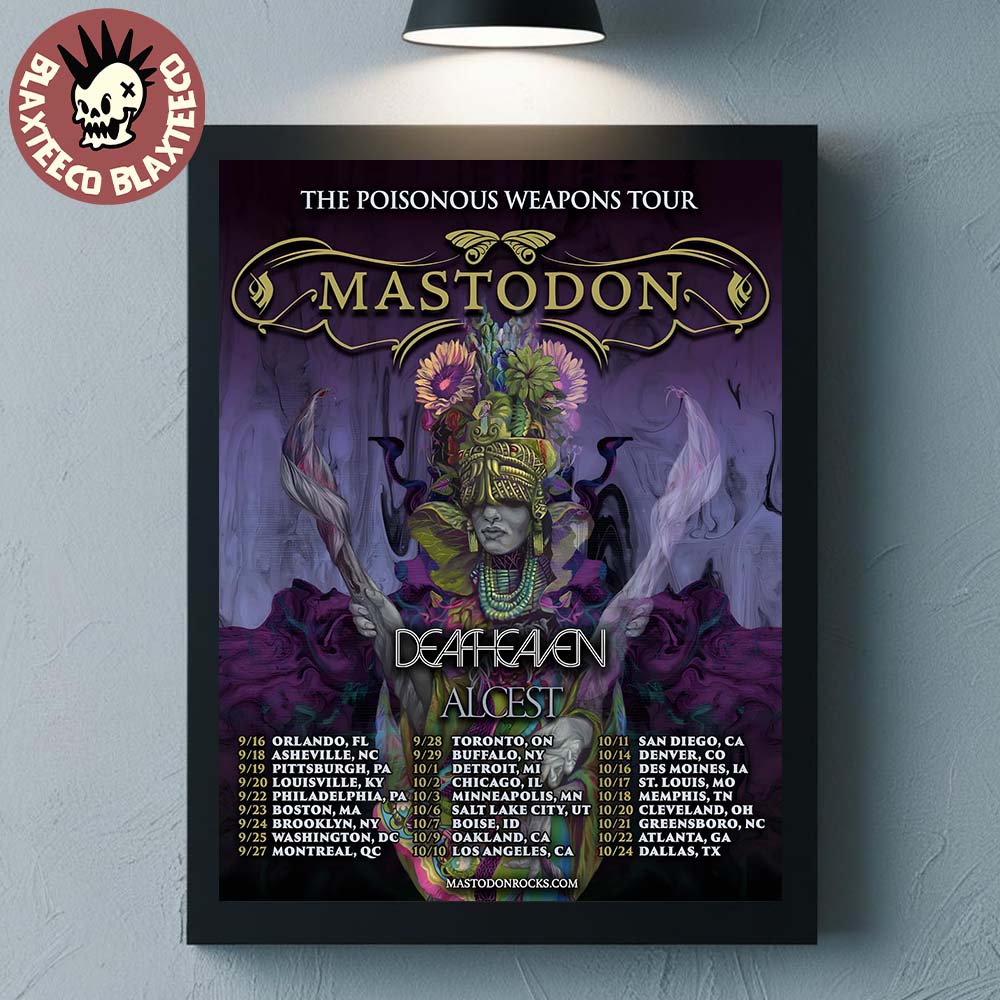 Mastodon The Poisonous Weapons Tour 2026 North America Schedule Dates Home Decor Poster Canvas