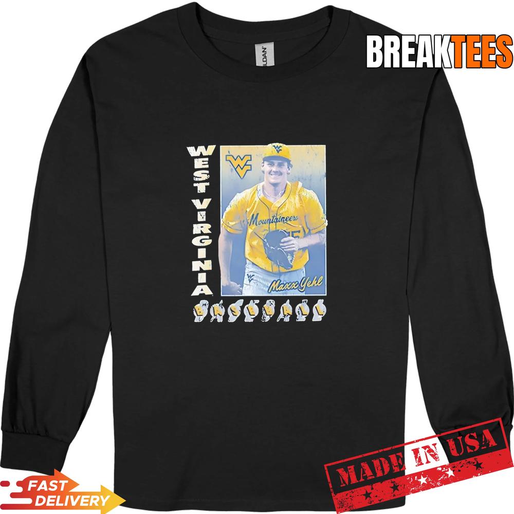 Maxx Yehl 15 West Virginia Mountaineers Baseball Vintage T-Shirt