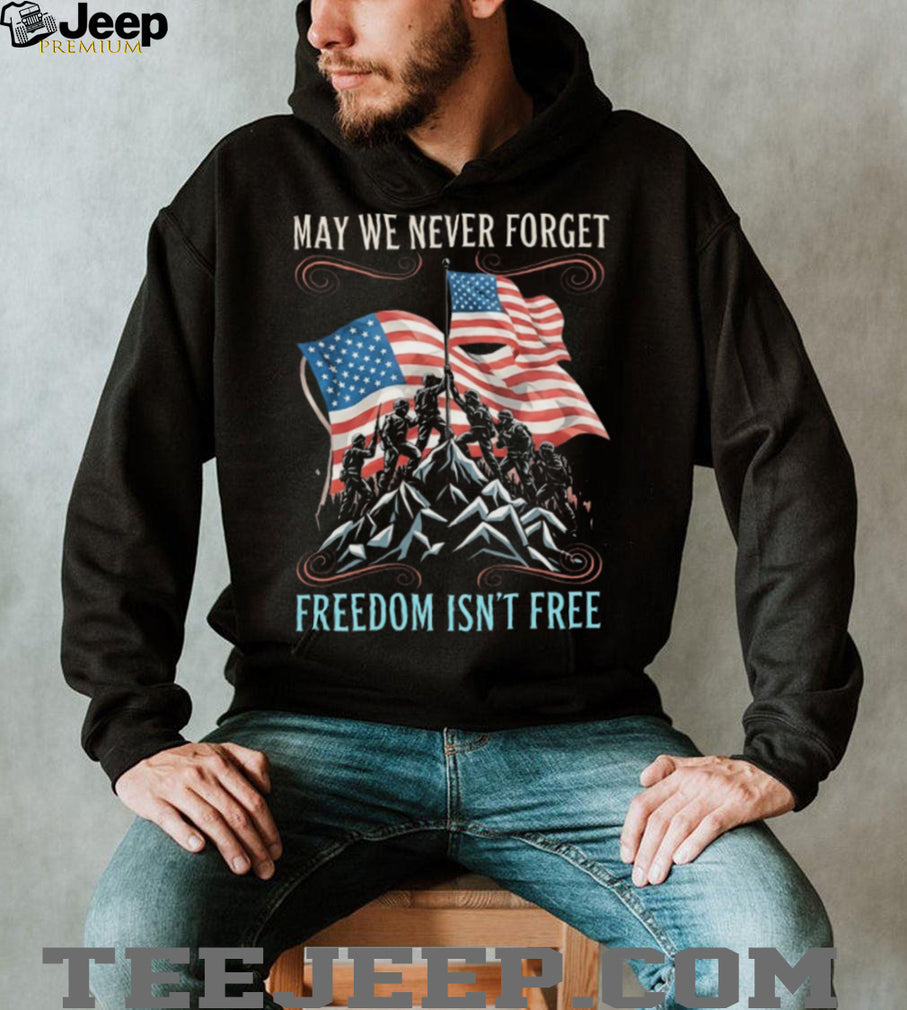 May We Never Forget Freedom Isn’t Free Military Memorial T Shirt