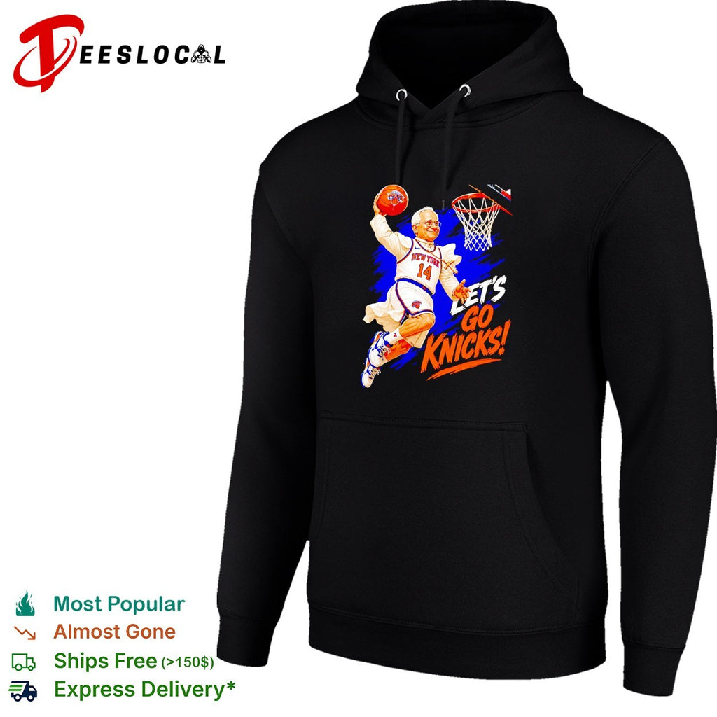 Mayor lets go Knicks number 14 dunk cartoon basketball shirt