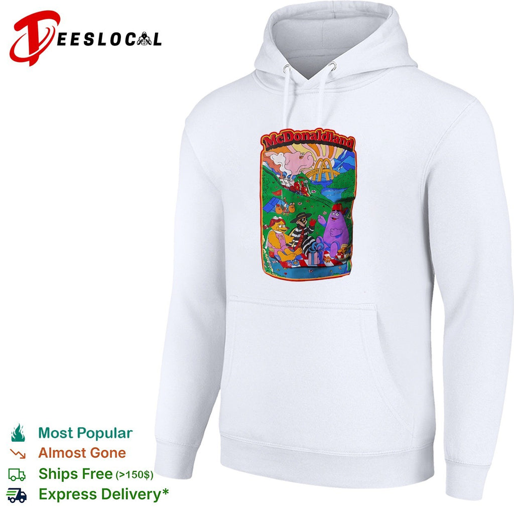 McDonaldland picnic characters Hamburglar Grimace Birdie McDonaldland train shirt