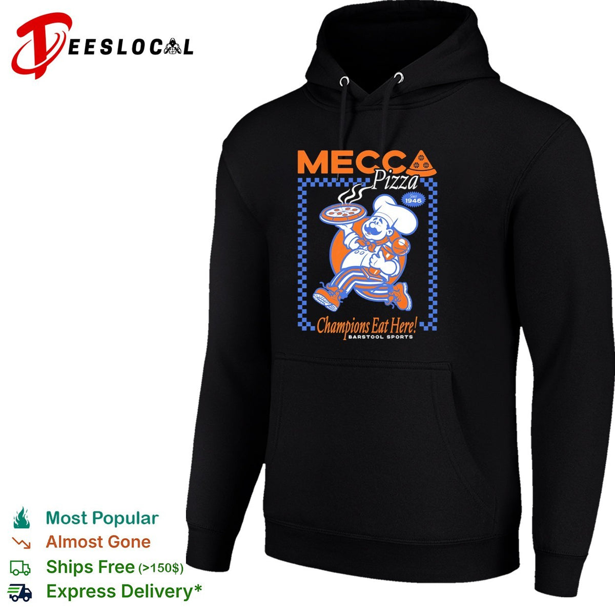 Mecca Pizza Since 1946 Champions eat here basketball pizza shirt