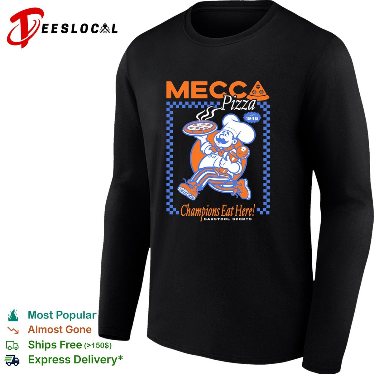 Mecca Pizza Since 1946 Champions eat here basketball pizza shirt