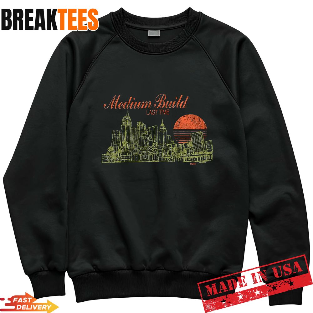 Medium Build Music Merch Shop Cityscape T-Shirt