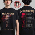 Megadeth Europe 2026 Tour Merch Vic Rattlehead With Dates T-Shirt