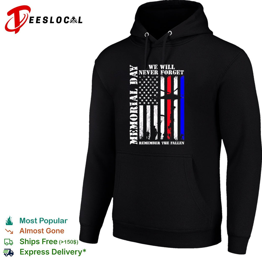 Memorial Day We Will Never Forget Remember the Fallen American Flag Soldier shirt