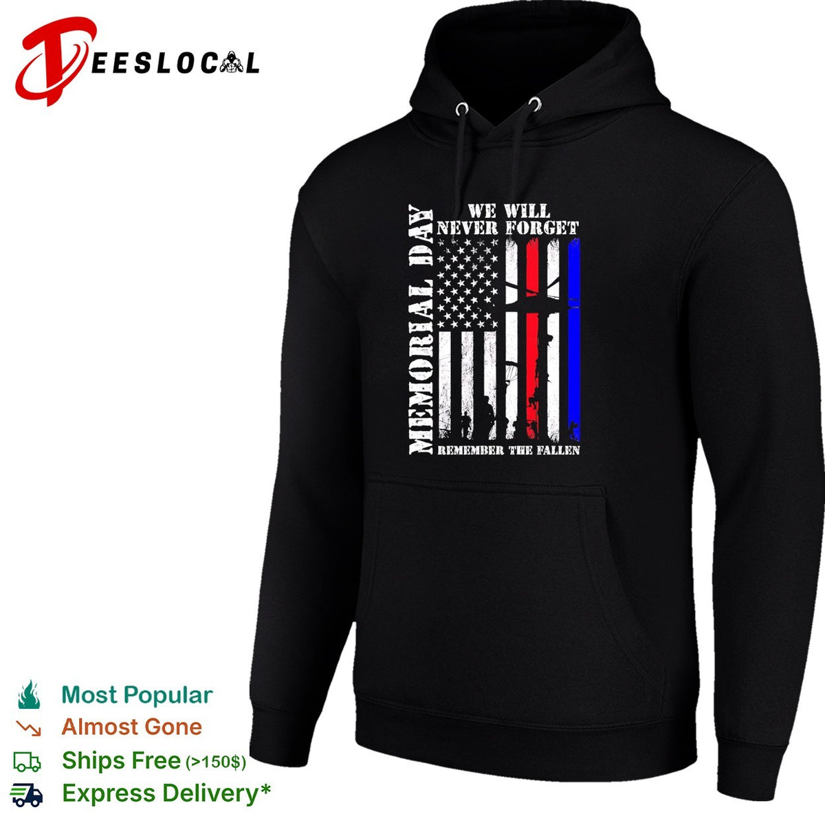 Memorial Day We Will Never Forget Remember the Fallen American Flag Soldier shirt