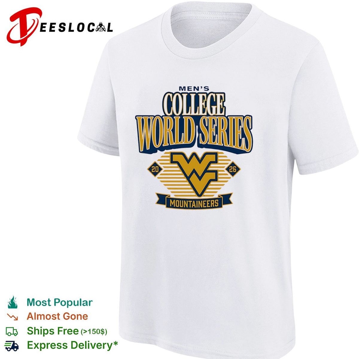 Men’s College World Series 2026 West Virginia Mountaineers logo shirt