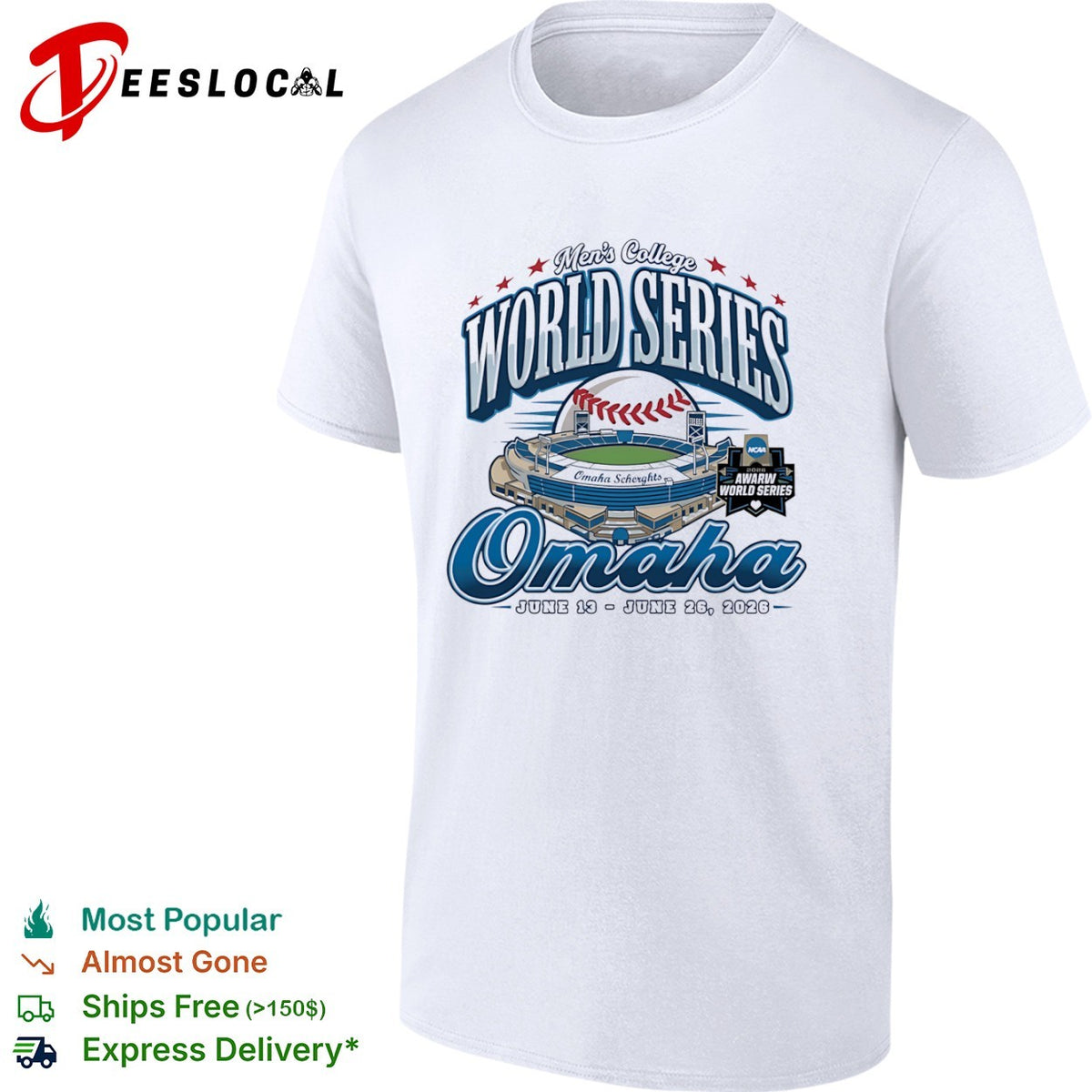 Men’s College World Series Omaha June 13 to June 26 2026 NCAA World Series shirt