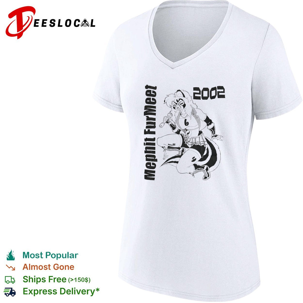 Mephit Fur Meet 2002 Skunk Character Singing Microphone Mascot Memphis Furry shirt