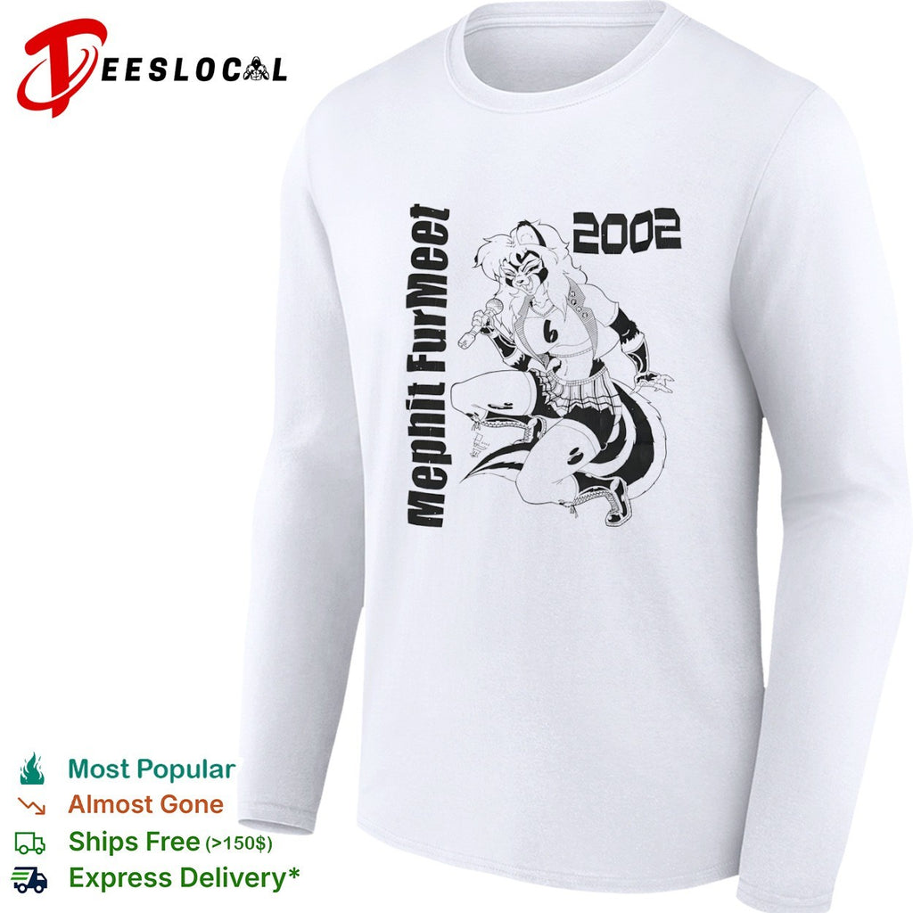 Mephit Fur Meet 2002 Skunk Character Singing Microphone Mascot Memphis Furry shirt