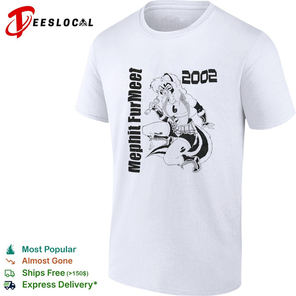 Mephit Fur Meet 2002 Skunk Character Singing Microphone Mascot Memphis Furry shirt