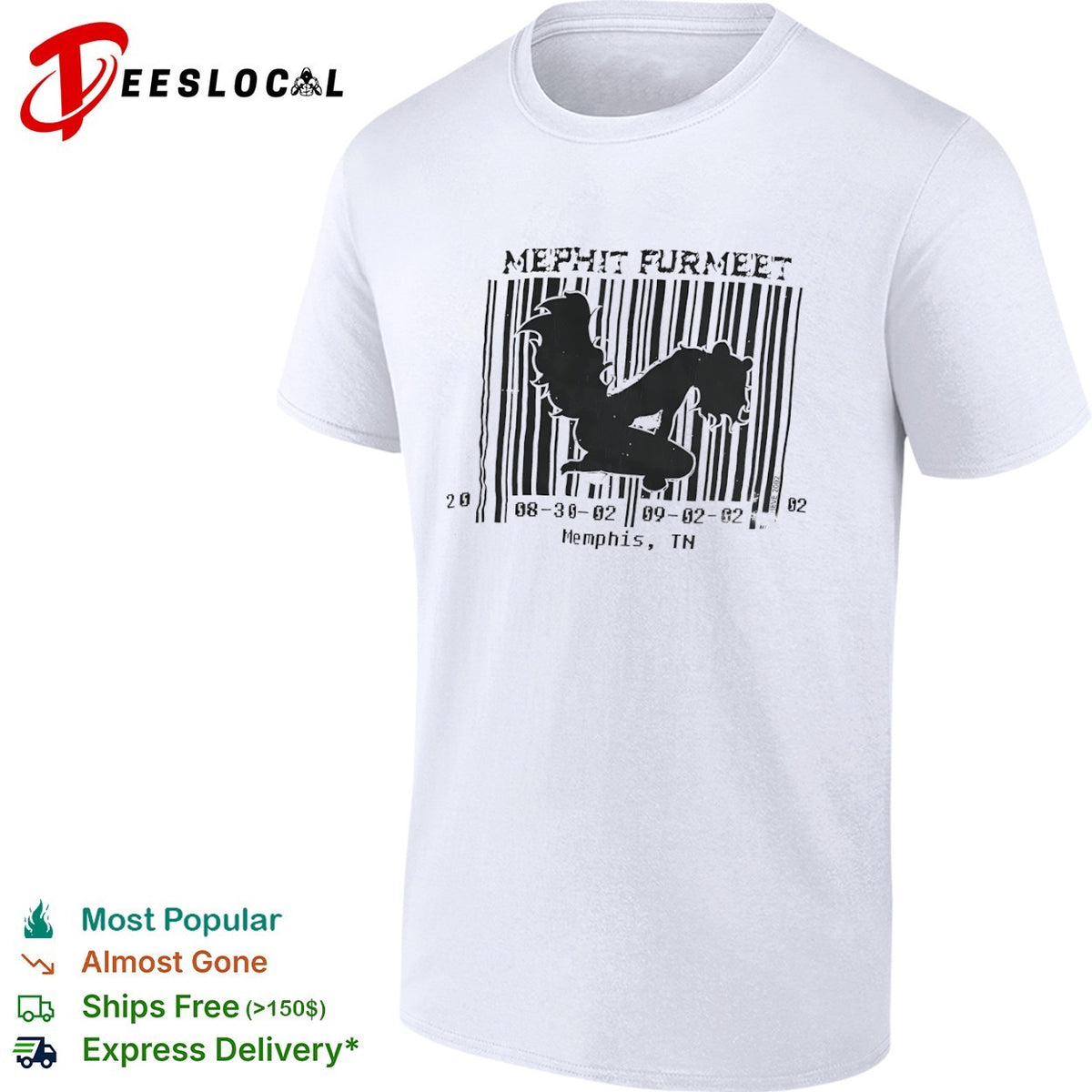 Mephit Furmeet 08 30 02 09 02 02 Memphis TN skunk silhouette barcode event shirt
