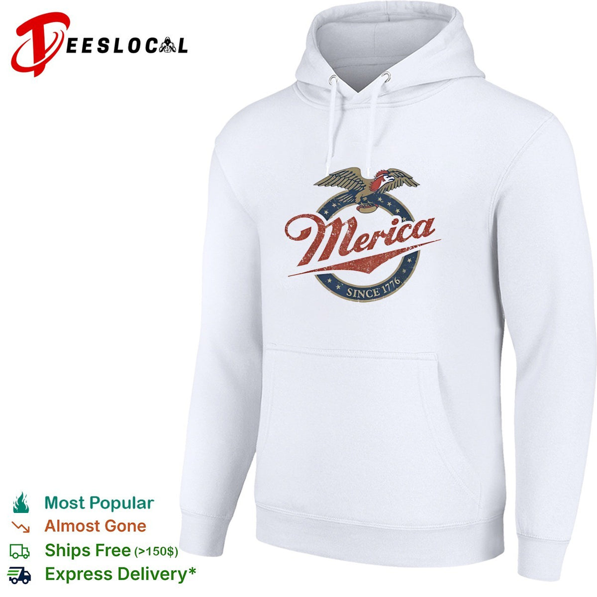 Merica since 1776 eagle beer label patriotic vintage shirt