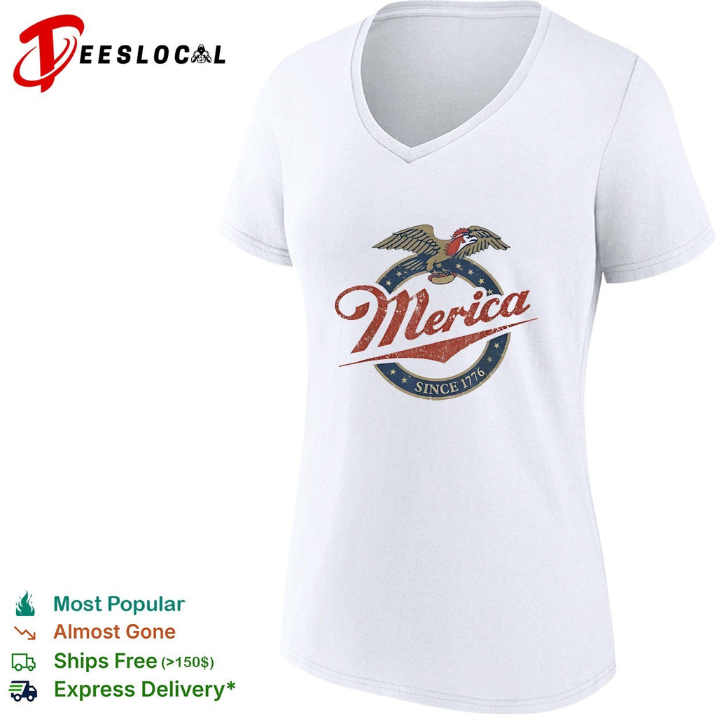 Merica since 1776 eagle beer label patriotic vintage shirt