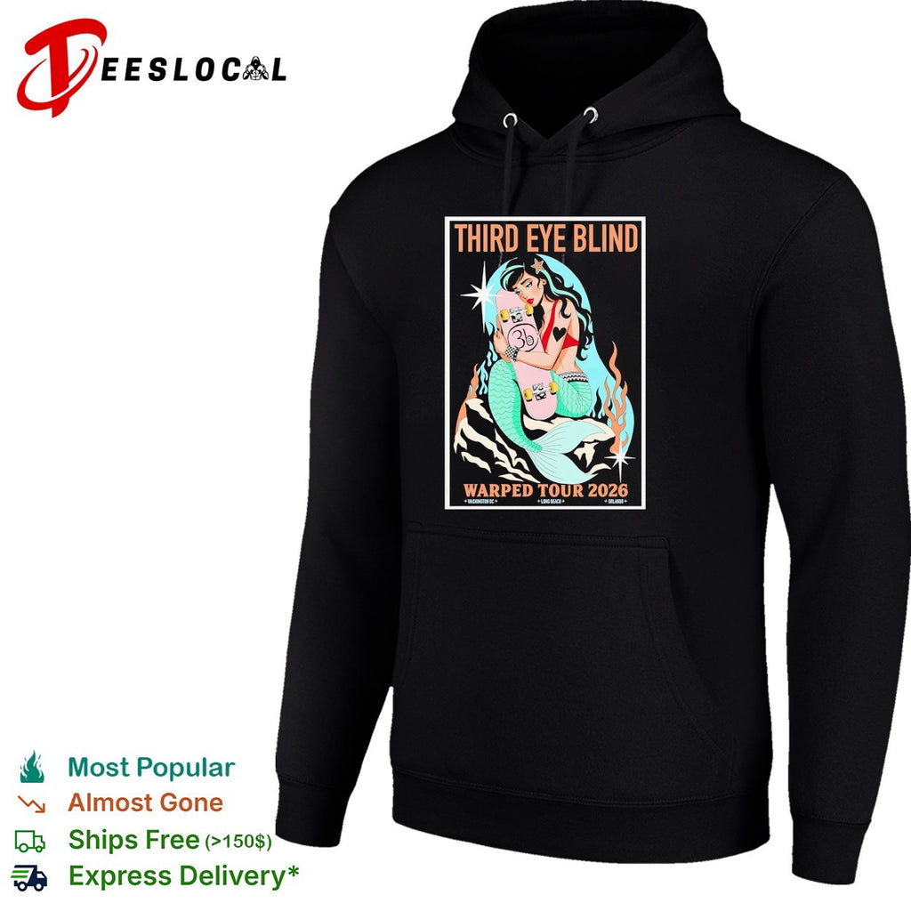 Mermaid tattoo woman Om symbol Warped Tour 2026 rock concert framed poster art shirt