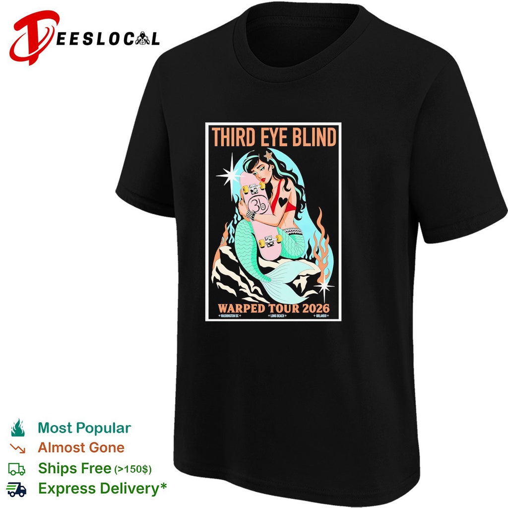 Mermaid tattoo woman Om symbol Warped Tour 2026 rock concert framed poster art shirt