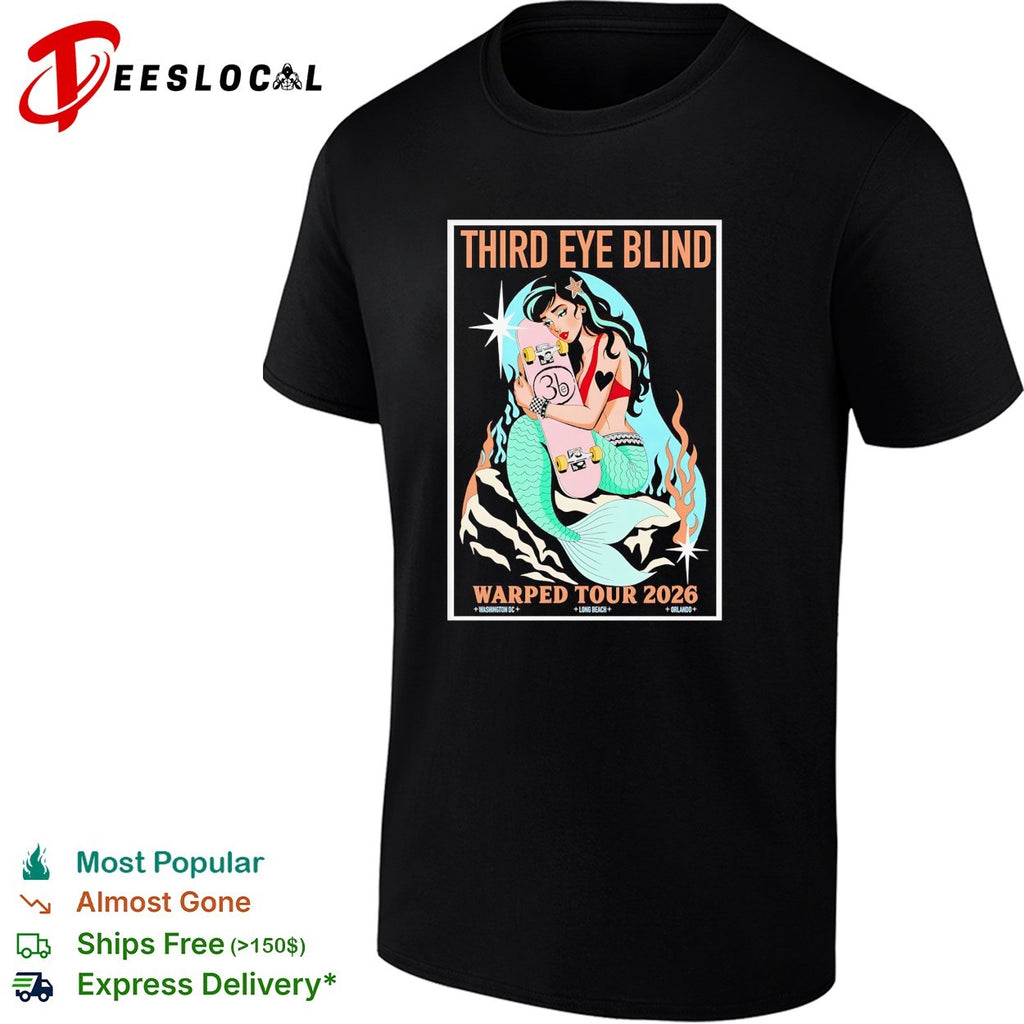 Mermaid tattoo woman Om symbol Warped Tour 2026 rock concert framed poster art shirt
