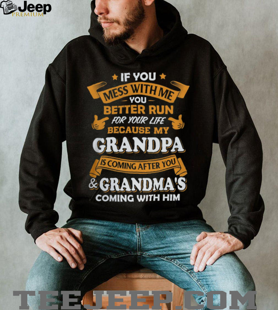 Mess With Me My Grandpa Is Coming For You Funny Kids T Shirt
