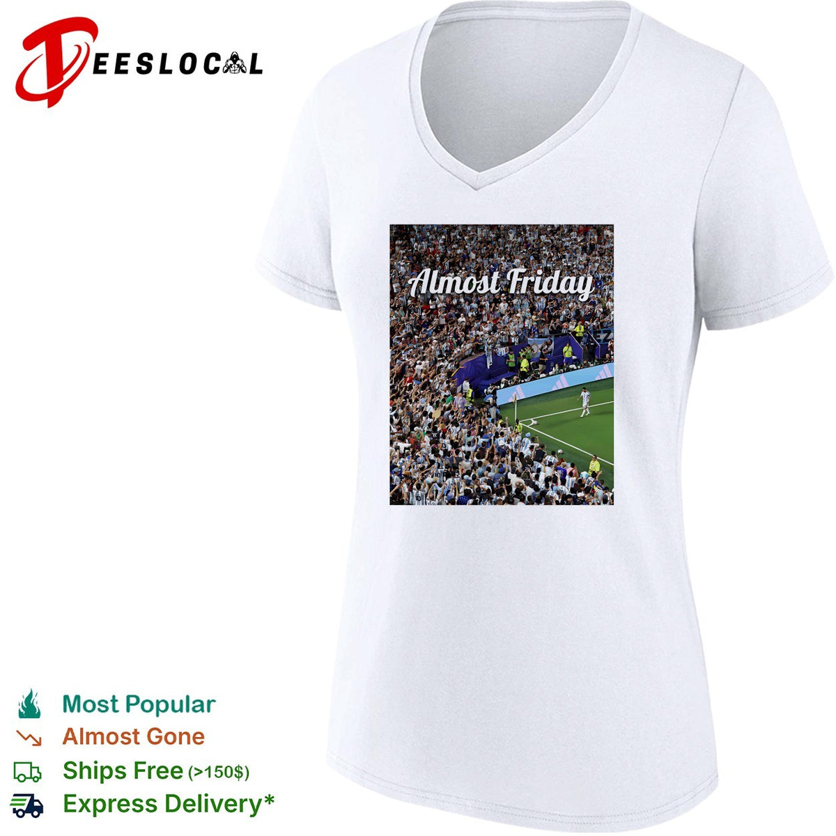 Messi Almost Friday World Cup 2026 soccer stadium crowd photo collage shirt