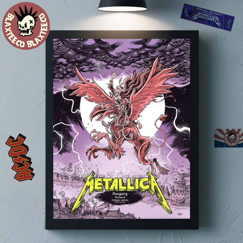 Metallica M72 Budapest Hungary 2026 Night 2 Event Poster At Puskas Arena On June 13 2026 The Chimera Art Home Decor Poster Canvas