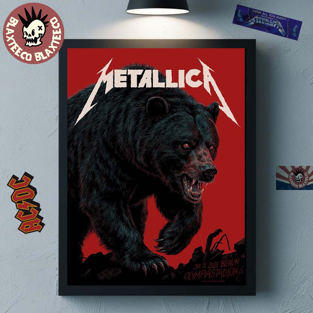Metallica M72 Berlin Germany 2026 Venue Poster At Olympiastadion On 30 May 2026 The Bear Art Home Decor Poster Canvas