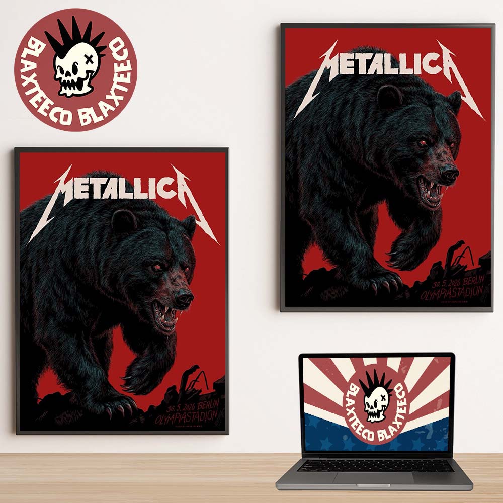 Metallica M72 Berlin Germany 2026 Venue Poster At Olympiastadion On 30 May 2026 The Bear Art Home Decor Poster Canvas