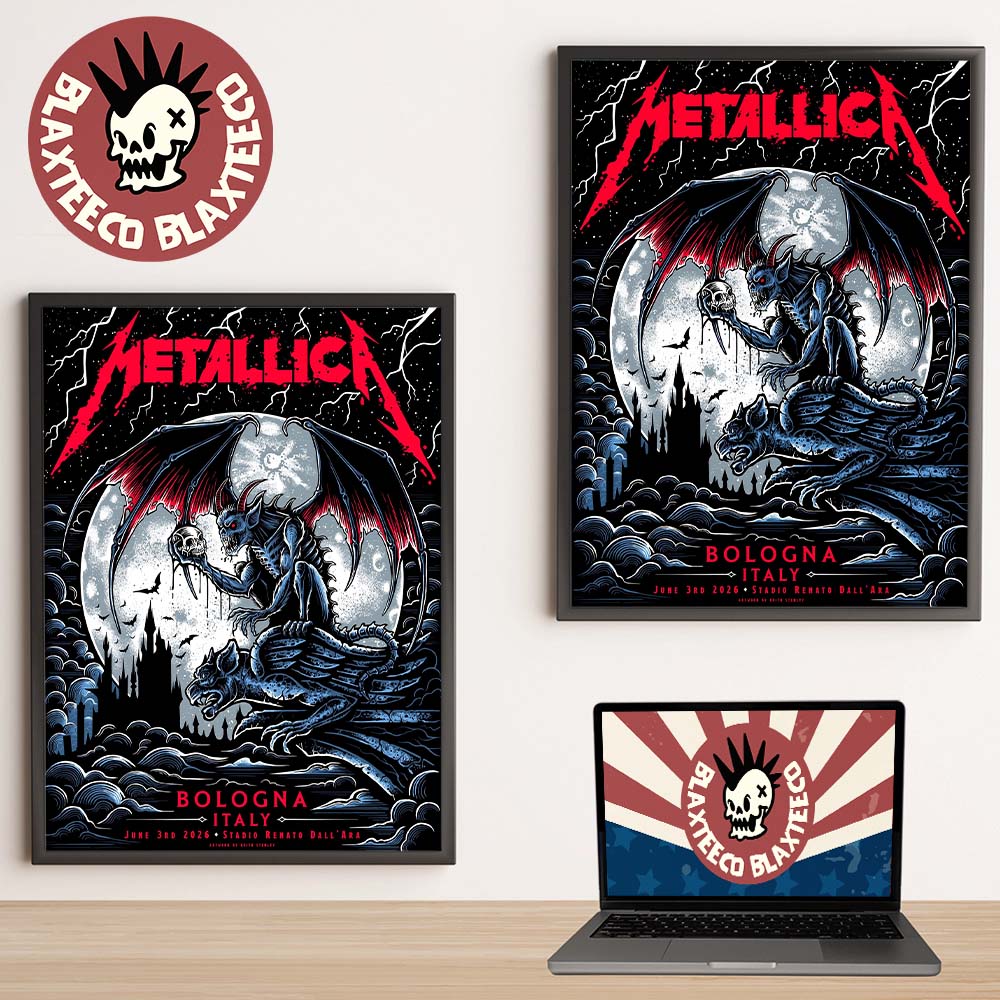 Metallica M72 Bologna Italy 2026 Pop Up Shop Poster At Stadio Renato On June 3 2026 The Gargoyle Winged Demon Decor Poster Canvas