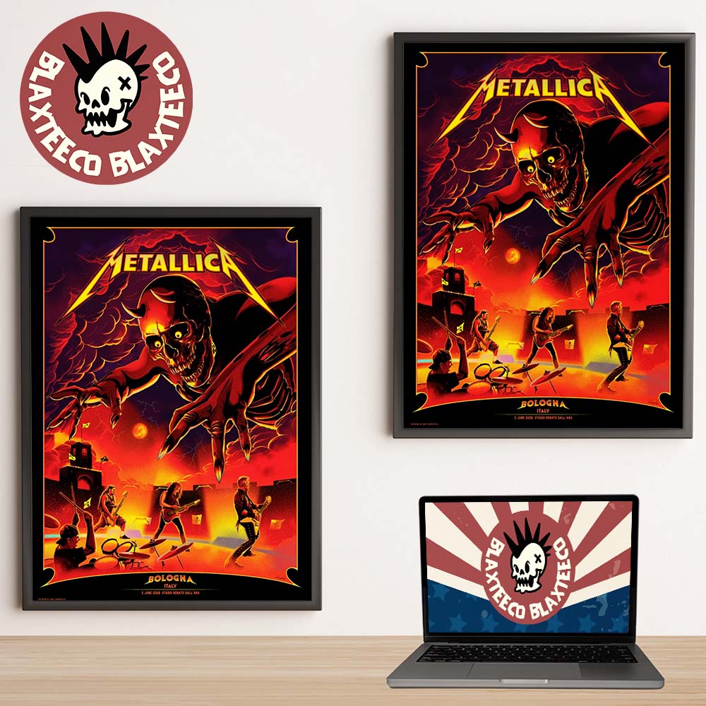Metallica M72 Bologna Italy 2026 Venue Poster At Stadio Renato Dall Ara On 3 June 2026 The Demon Art Home Decor Poster Canvas