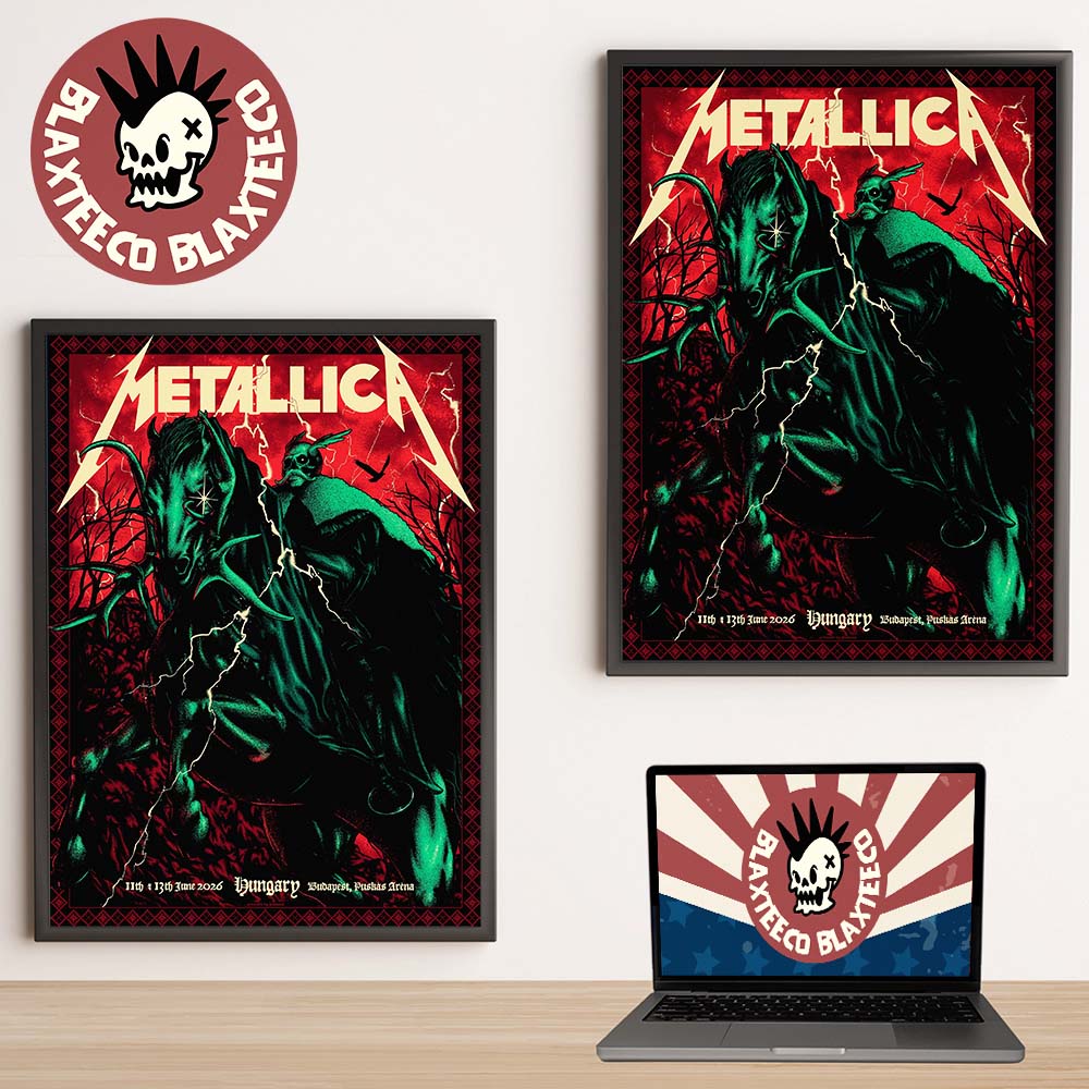 Metallica M72 Budapest Hungary 2026 Pop Up Shop Poster At Puskas Arena On 11 And 13 June 2026 The Death Knight Art Home Decor Poster Canvas