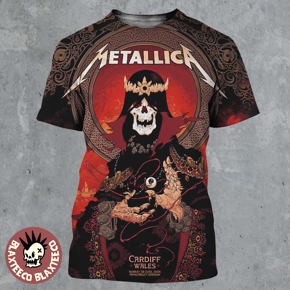 Metallica M72 Cardiff Wales 2026 Pop Up Shop Merch Poster At Principality Stadium On 28 June 2026 All Over Print Shirt