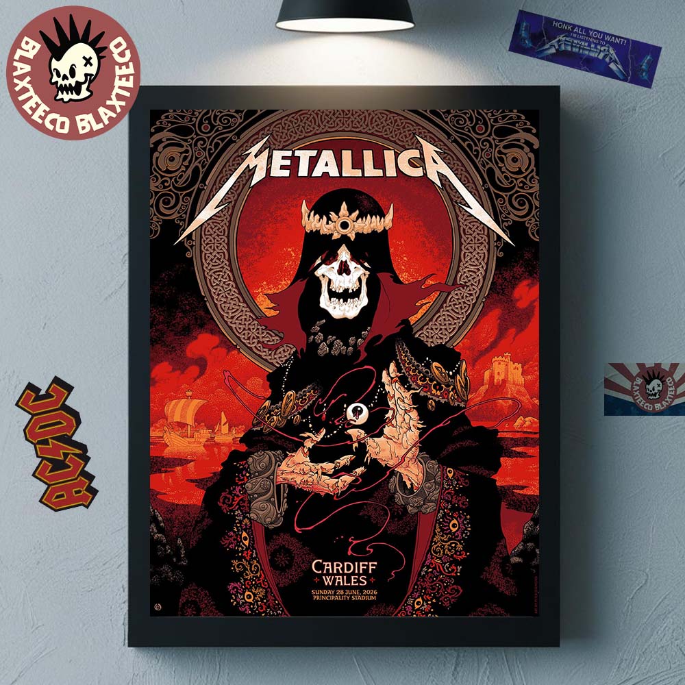 Metallica M72 Cardiff Wales 2026 Pop Up Shop Merch Poster At Principality Stadium On 28 June 2026 Home Decor Poster Canvas